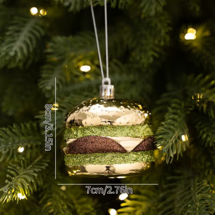 Glitter kersthanger hamburger