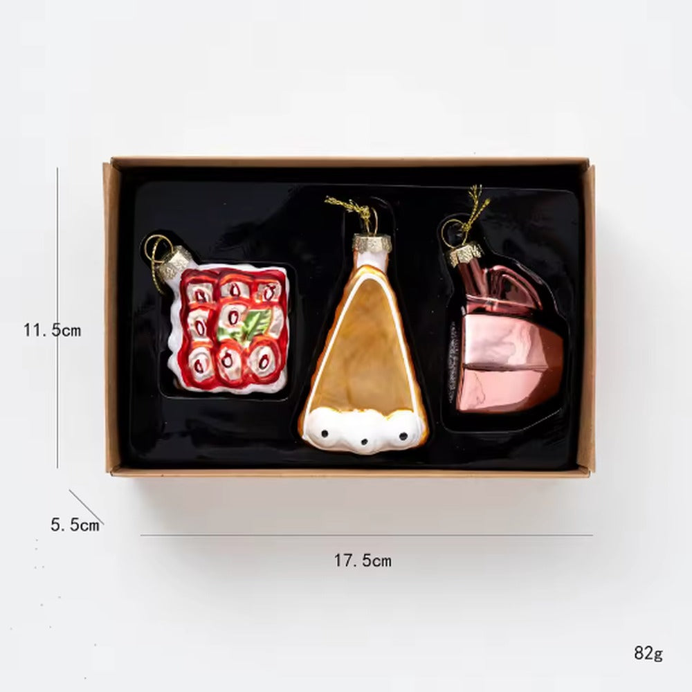 Glazen kersthangers cadeauset (3 stuks)