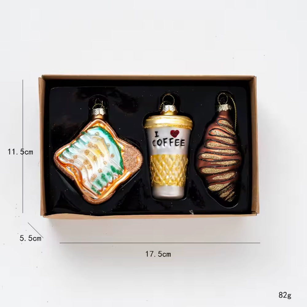 Glazen kersthangers cadeauset (3 stuks)