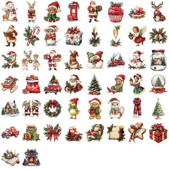 Kerststickers – 50 stuks, waterdicht